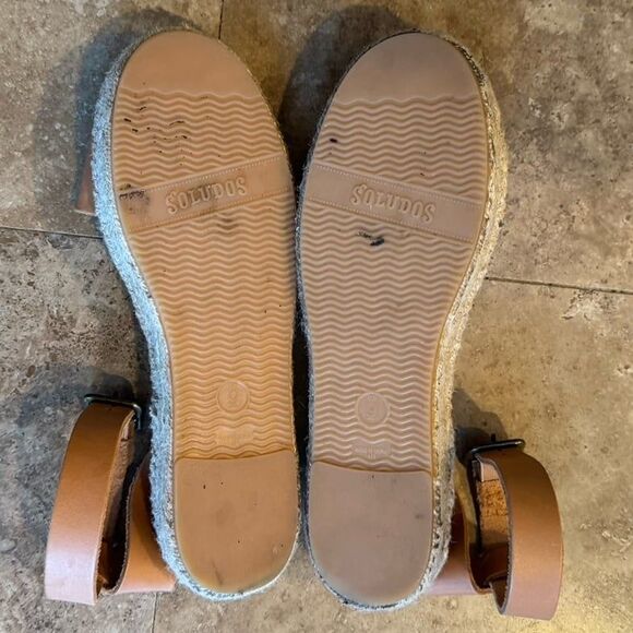 Soludos Camel Leather Espadrille Sandals Size 9 - Picture 8 of 9